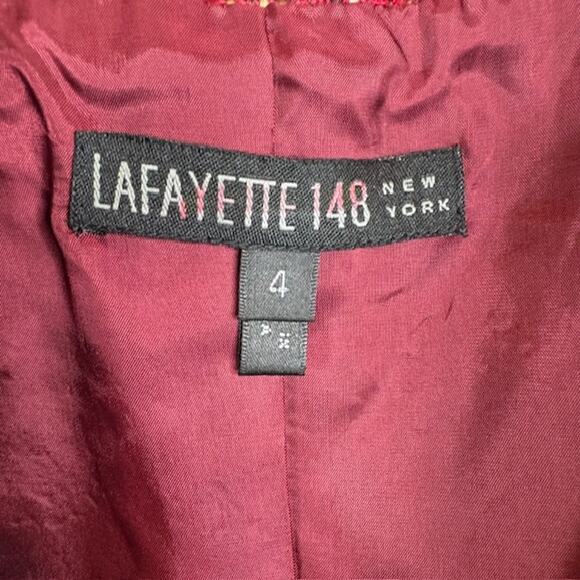 Tweed Burgundy Sz 4 Wool Blend Classic Fit Skirt Suit Acadamia Clueless Preppy - Picture 6 of 16